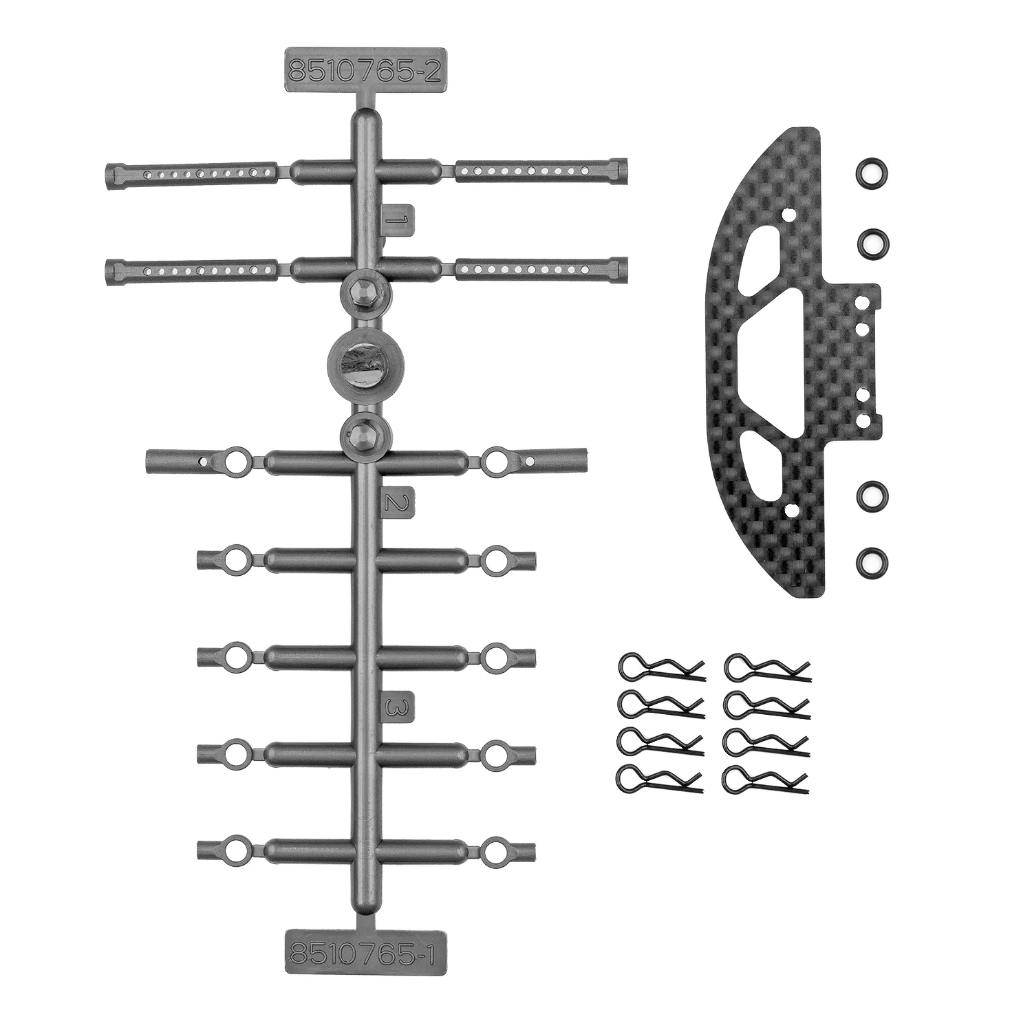 RC28R Front Bumper And Body Mount Set (posts and clip) RC28 [Associated] 21645