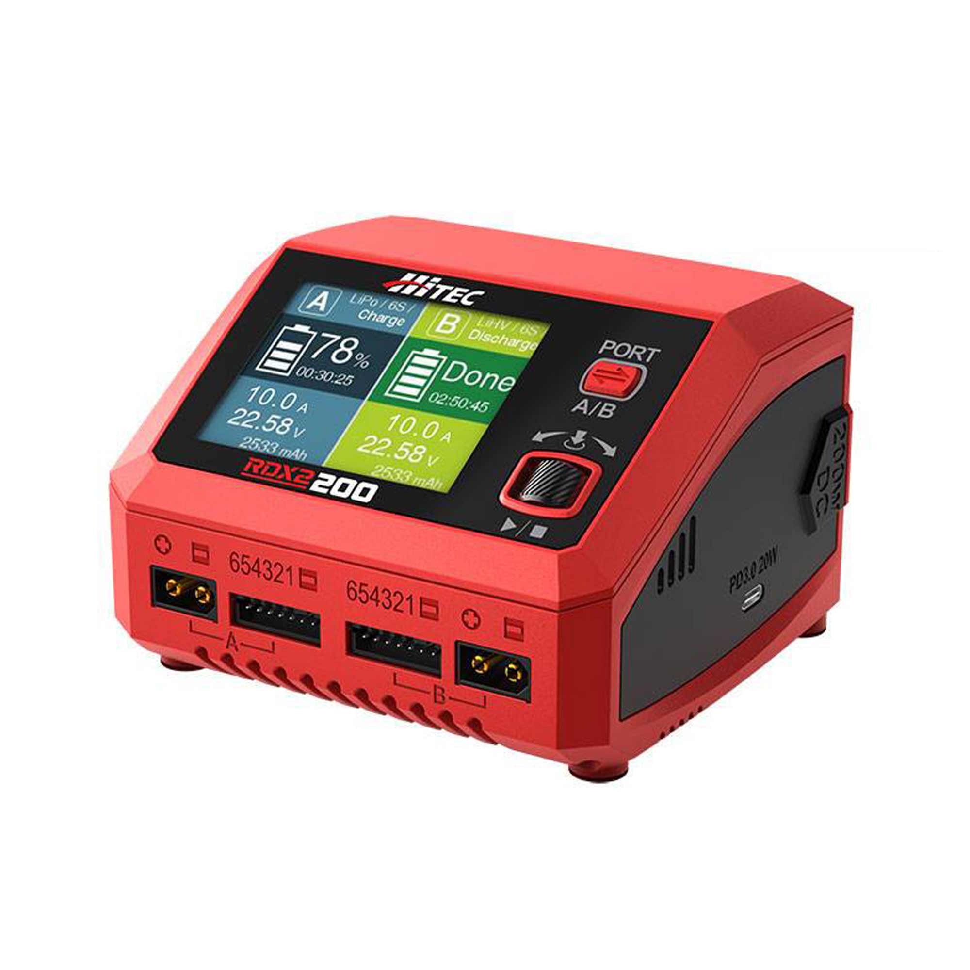 RDX2 200 Dual Smart LiPo Battery Balance Charger (6S/10A/DC-200W/AC-100W) [Hitec] HRC44370