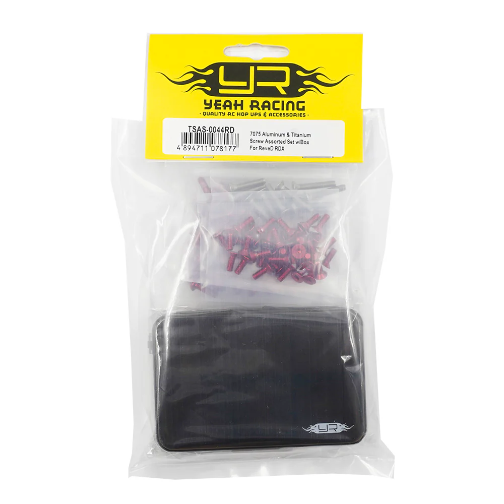 RED 7075 Aluminum & Titanium Screw Assorted Set w/Box For ReveD RDX  [Yeah Racing] TSAS-0044RD - Image 2