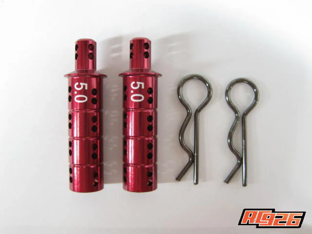 RED Aluminum Adjustable Body Post for 5mm (set of 2) [RC926] KN-BP04RD