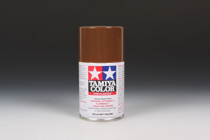 RED BROWN - Lacquer Spray Paint 100ml (For Plastic Models) TS-1 [Tamiya] 85001 - Image 2