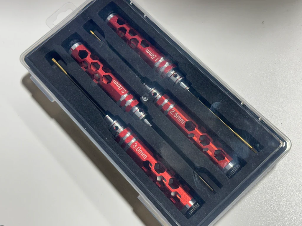 RED HEX HANDLED - DRIVER SET (4pc) 1.5mm 2.0mm 2.5mm 3.0mm w- Case [K-Force] KF8335 - Image 2