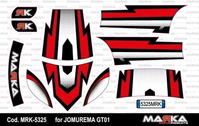COLOR 6 (RED BLACK GREY) Skin Adhesive 1:28 Jomurema Body JR-GT01 GRAPHICS DECAL SET [Marka] MRK-5325