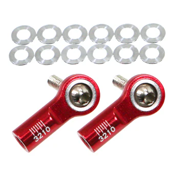 ALUMINUM (RED) Adjustable Ball End (1 SET w/ shims) [Eagle Racing] TT02RWD07P1-RE