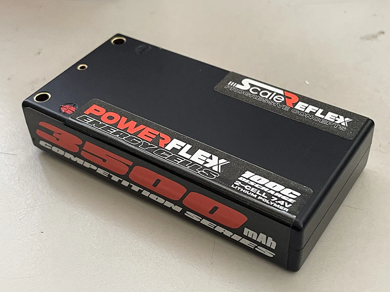 RED - REFLEX SHORTY LIPO 7.4v 2S 3500mah 100C Ultra Slim Lightweight Battery (w Cable 4.0mm Bullet to Deans) - 136g - 18.5mm Thick - 3500 mah