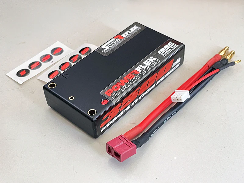 RED - REFLEX SHORTY LIPO 7.4v 2S 3500mah 100C Ultra Slim Lightweight Battery (w Cable 4.0mm Bullet to Deans) - 136g - 18.5mm Thick - 3500 mah - Image 5