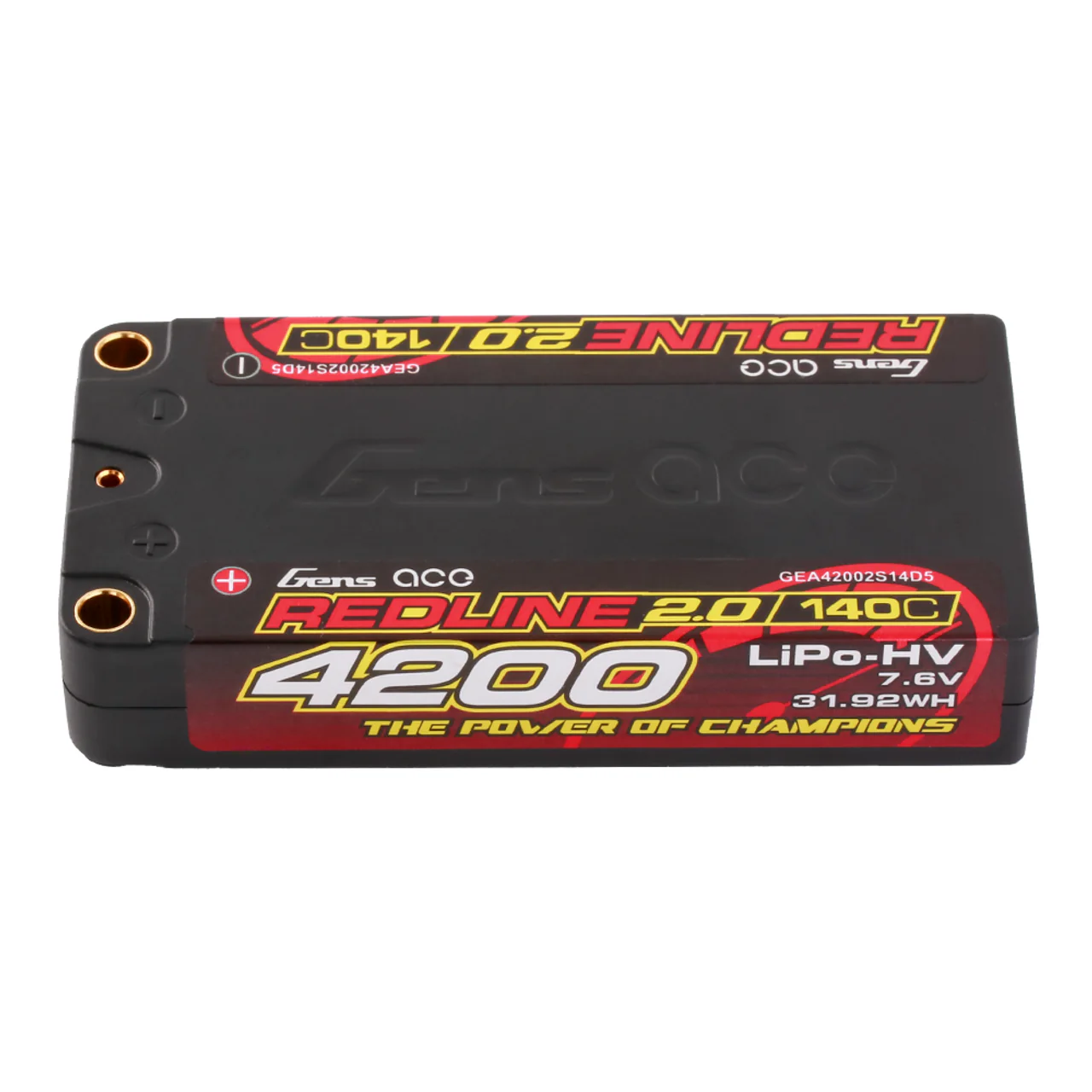 REDLINE 7.6v 140C 2S 4200mah 60C SHORTY 5.0mm Bullets LIPO Battery [Gens Ace] GEA42002S14D5