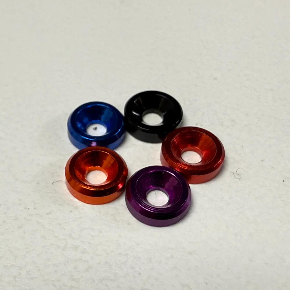 Reflex Counter Sunk Washers M2 8 Pack - BLACK, RED, BLUE, ORANGE, PURPLE [Scale Reflex]