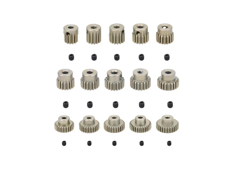 REFLEX PINION GEAR with SET SCREW (Hard Anodized Aluminum) - 48P - 14T 15T 16T 17T 18T 19T 20T 21T 22T 23T 24T 25T 26T 27T 28T 29T 30T 31T 32T [Scale Reflex]