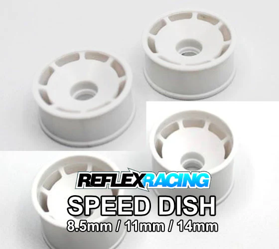 Reflex Racing Speed Dish WHITE - RWD Rims for Mini-Z (8.5mm - 11mm - 14mm) [Reflex Racing]