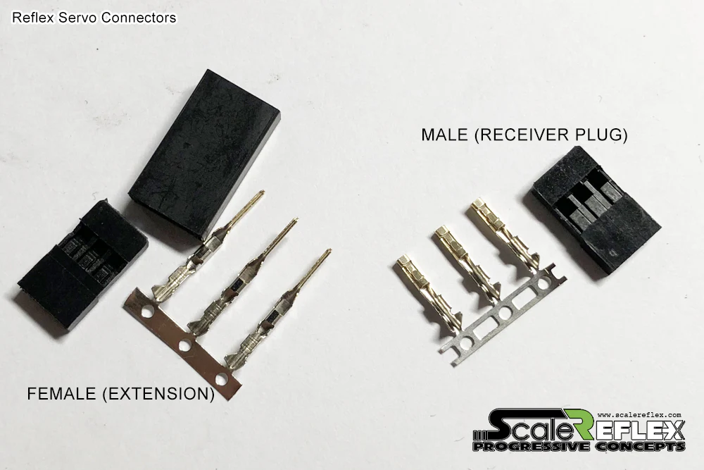 Reflex Servo Connector - Extension (MALE - FEMALE)  Plugs [Scale Reflex] 2 Pack