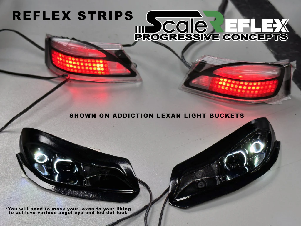 REFLEX STRIPS - LIGHTS for LEXAN LIGHT BUCKETS (flexible, cuttable, flush mount) ANGEL EYE HALO LED for 1-10 CAR [SCALE REFLEX] 700620 - Image 7