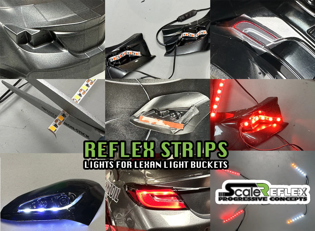 REFLEX STRIPS - LIGHTS for LEXAN LIGHT BUCKETS (flexible, cuttable, flush mount) ANGEL EYE HALO LED for 1-10 CAR [SCALE REFLEX] 700620 - Image 8