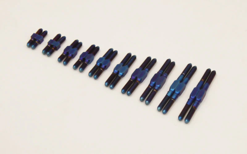 REFLEX - Titanium Turnbuckles (BURNING BLUE) (2pc) [Scale Reflex] 16mm ~ 50mm (3mm) Turn Buckle - Image 2