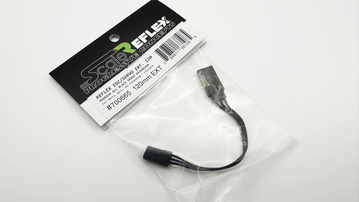 Reflex TRIPLE BLACK SERVO ESC EXTENSION CABLE (120mm - 150mm - 180mm - 250mm) - Servo ESC Wire [Scale Reflex] 700645 700650 700665 700675 - Image 2