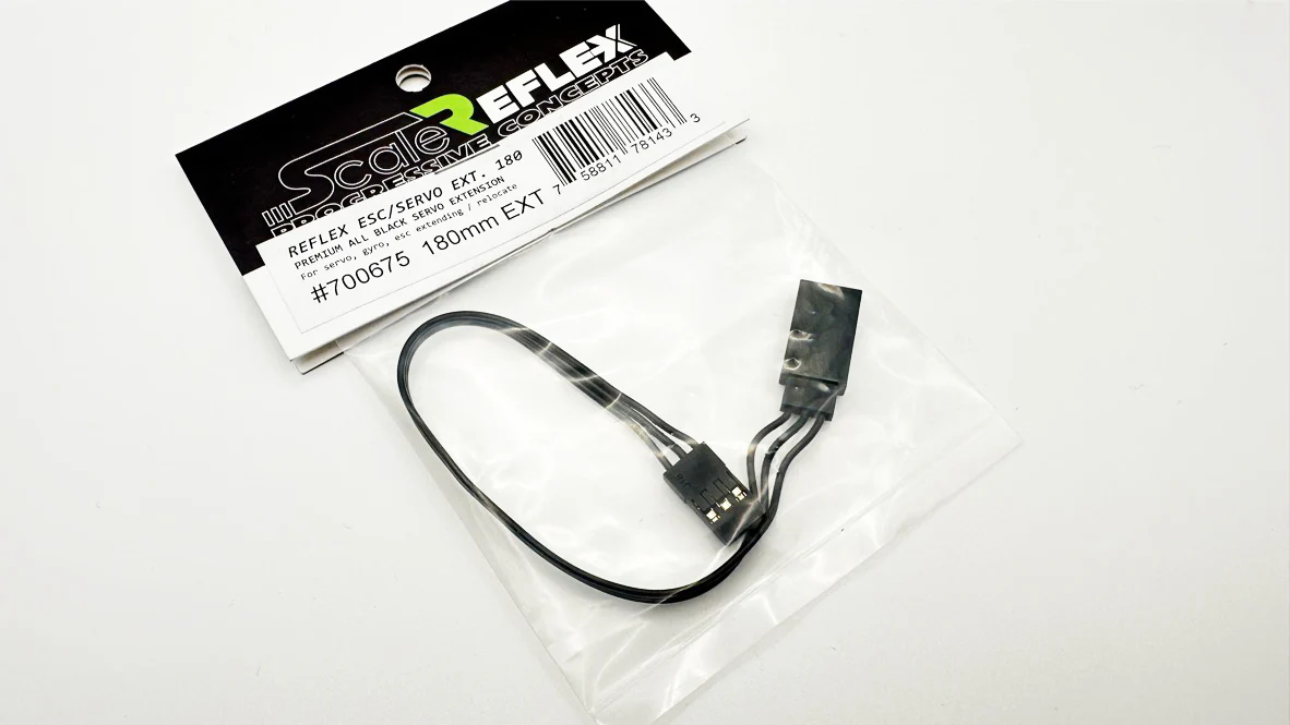Reflex TRIPLE BLACK SERVO ESC EXTENSION CABLE (120mm - 150mm - 180mm - 250mm) - Servo ESC Wire [Scale Reflex] 700645 700650 700665 700675 - Image 3