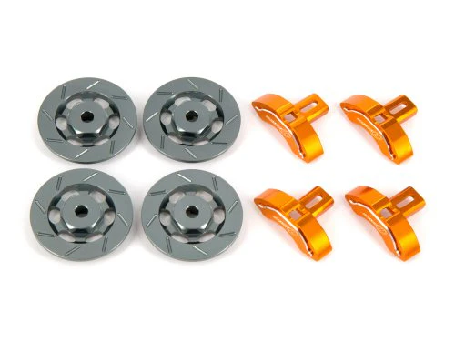RER HYBRID Aluminum caliper &amp; rotor hub [with logo] [DLIKE] DL337-2-R DL337-2-BL DL337-2-G  RED BLUE GOLD