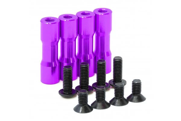 ROUND SHAPE ALUMINUM POST SET FOR RDX SIDE DECK (20mm-4pcs) BLACK PURPLE RED [WRAP UP NEXT] 0695-FD 0696-FD 0697-FD - Image 2