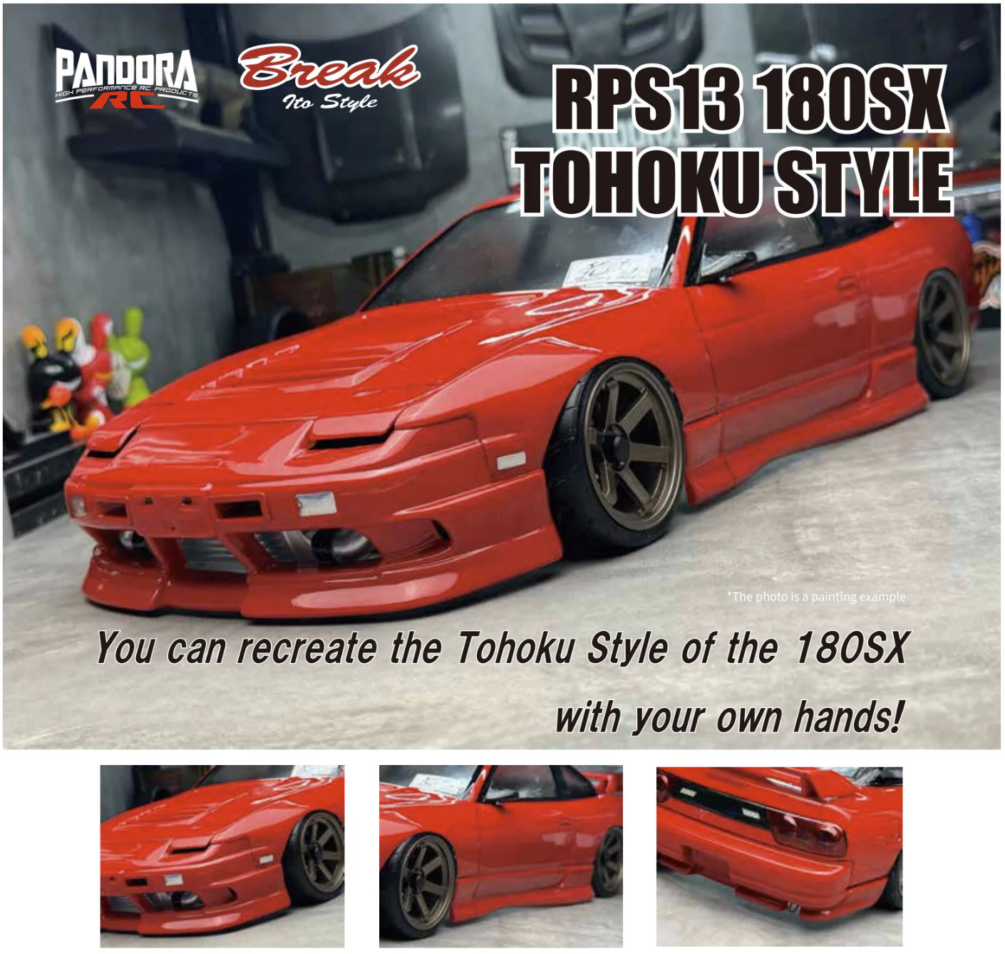RPS13 180SX Aero Set (HOT ROAD spec.) for 1-10 (PAB-3226) [PANDORA] PAI-816 - Image 4
