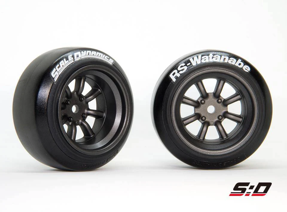 INCHDOWN: RS Watanabe Gunmetal Rims Set (9mm - 12mm) [Scale Dynamics] 10153 10154