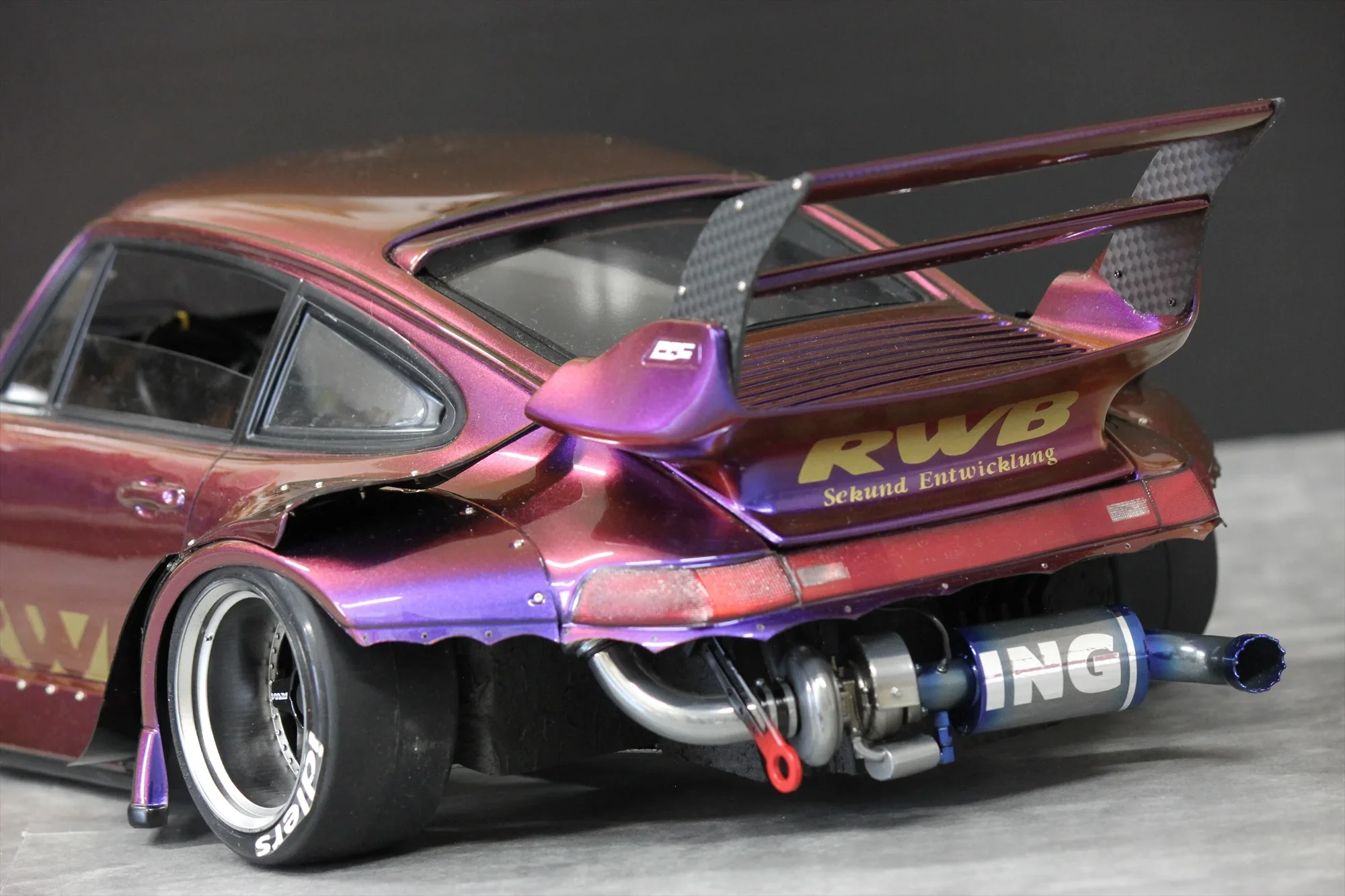RWB rotana Muffler Set Turbo PORSCHE Canister (RESIN BLACK 3D) [Pandora] APA-1540