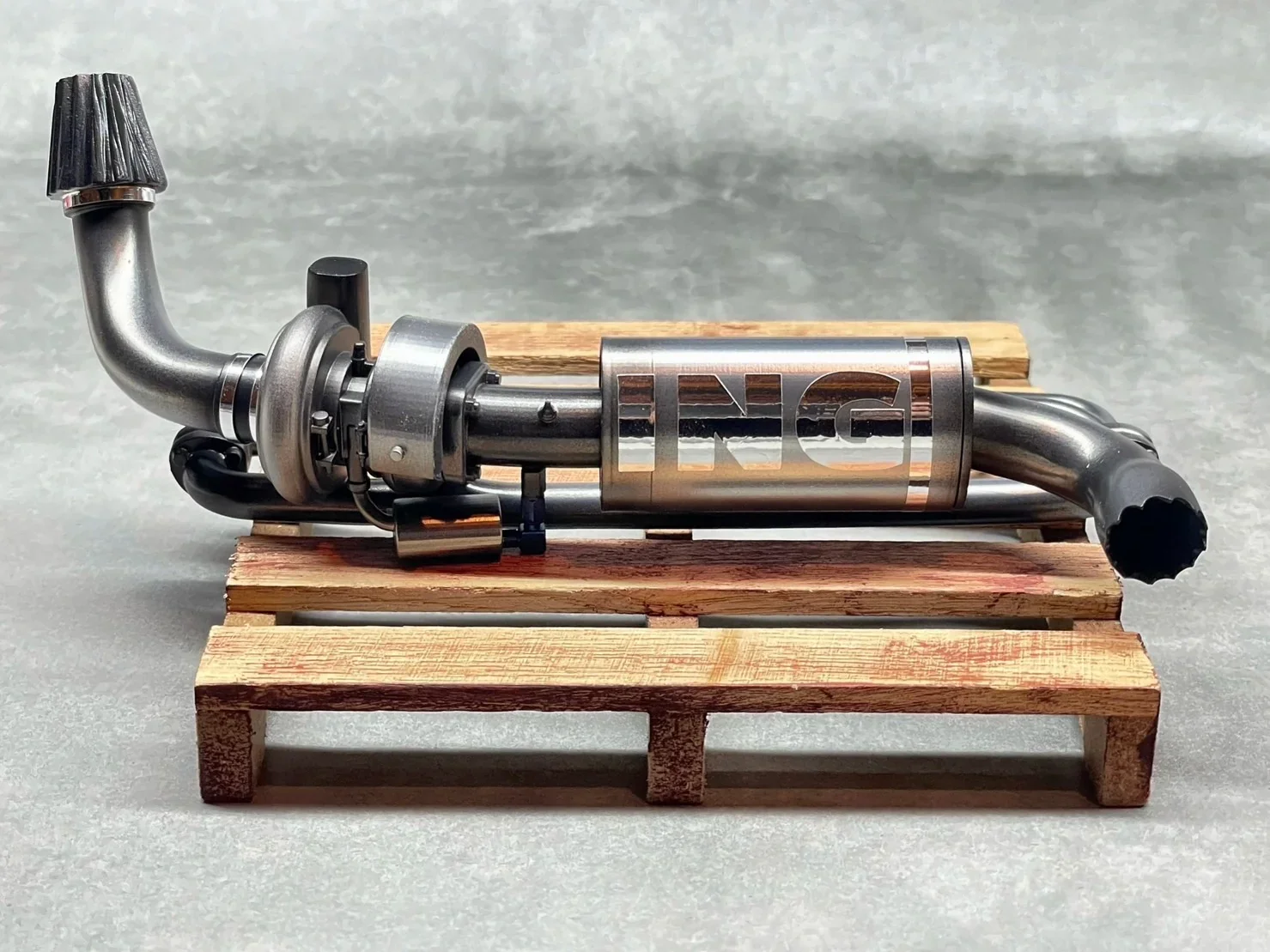 RWB rotana Muffler Set Turbo PORSCHE Canister (RESIN BLACK 3D) [Pandora] APA-1540 - Image 2