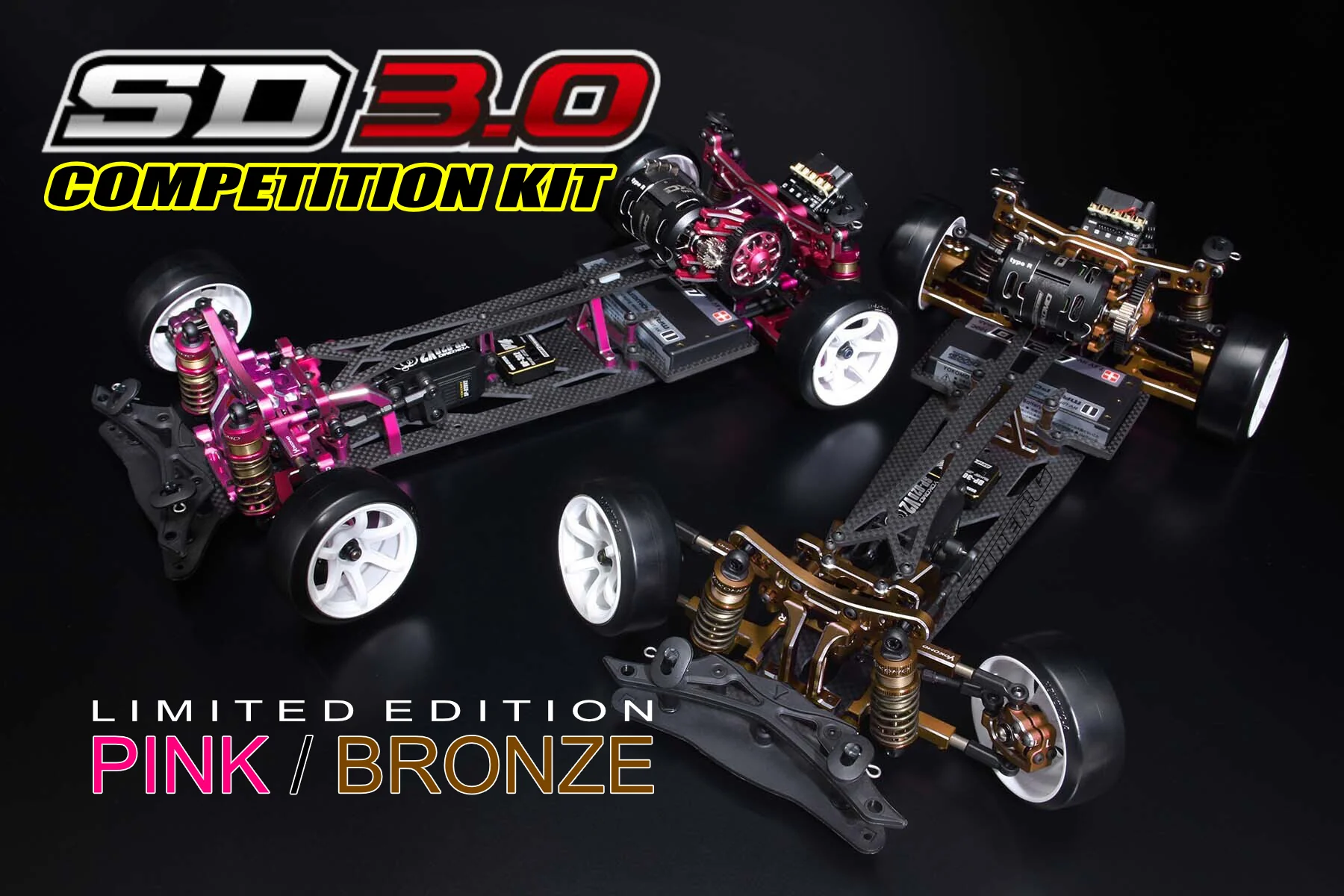 PREORDER: SD 3.0 SUPER DRIFT COMPETITION KIT - LIMITED EDITION RWD 1-10 RC Drift Car kit SD3.0 PINK BRONZE [Yokomo] SDR-030CPI SDR-030CBZ
