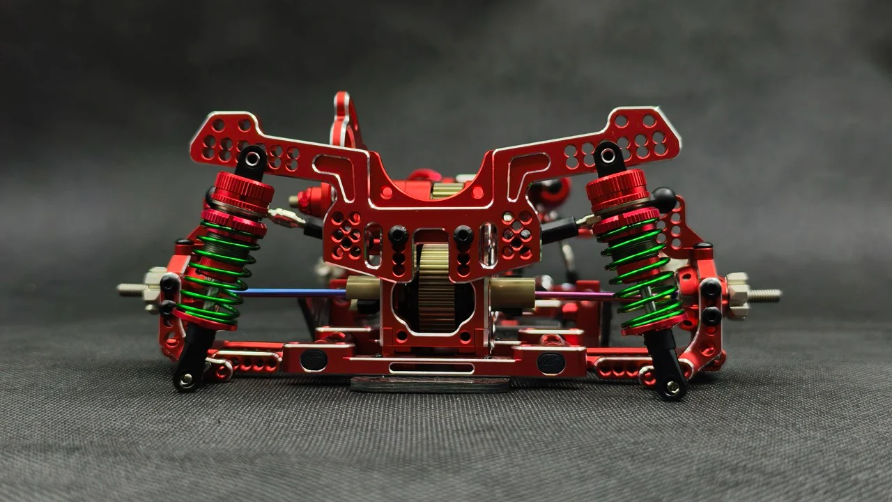 SHARK FINAL FORM (SR 2026) - Factory Assembled Chassis Kit IFS 1-10 Premium RWD Drift Car - RED PURPLE BLACK [Rhino Racing] RR-2002 - Image 10