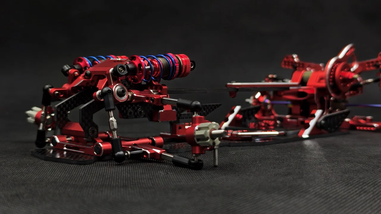 SHARK FINAL FORM (SR 2026) - Factory Assembled Chassis Kit IFS 1-10 Premium RWD Drift Car - RED PURPLE BLACK [Rhino Racing] RR-2002 - Image 11