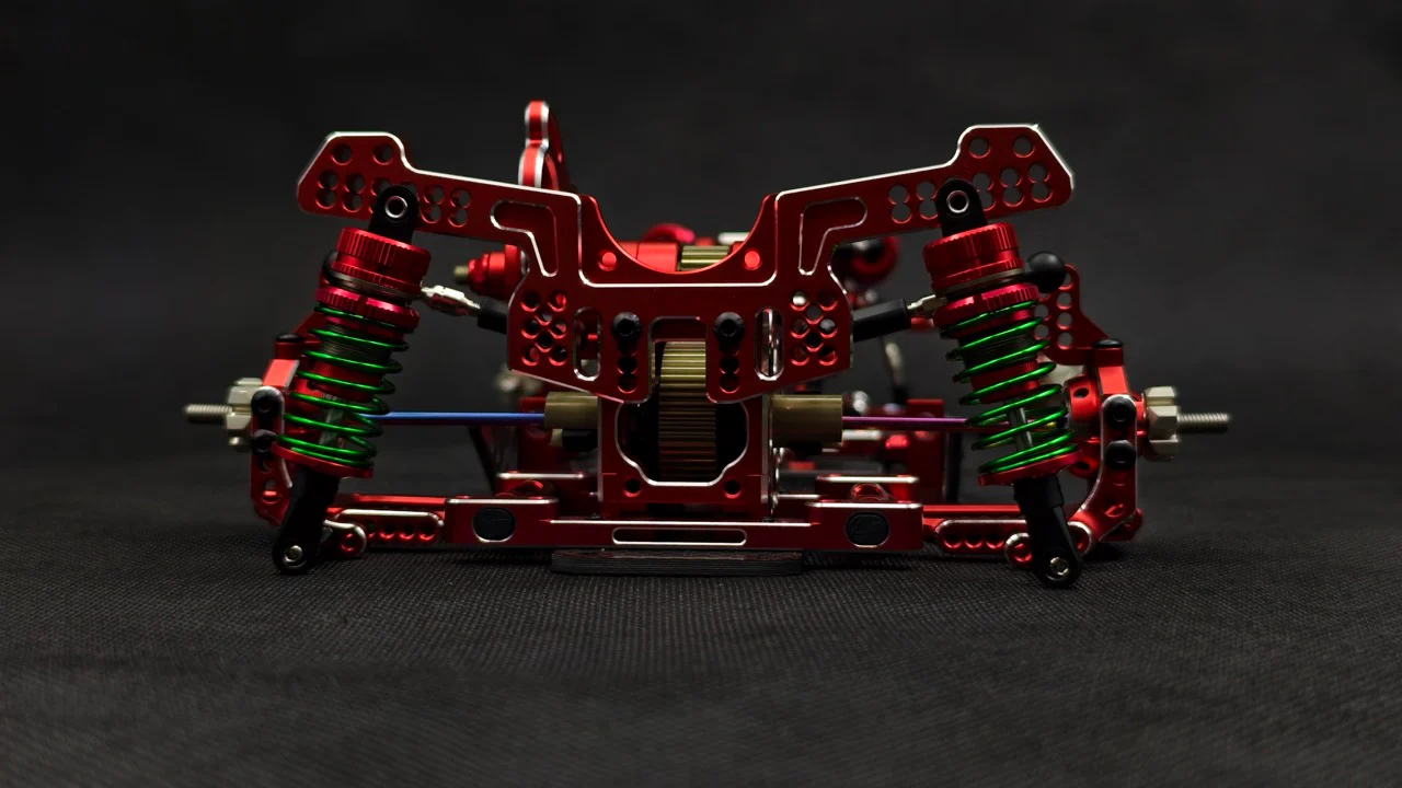 SHARK FINAL FORM (SR 2026) - Factory Assembled Chassis Kit IFS 1-10 Premium RWD Drift Car - RED PURPLE BLACK [Rhino Racing] RR-2002 - Image 12
