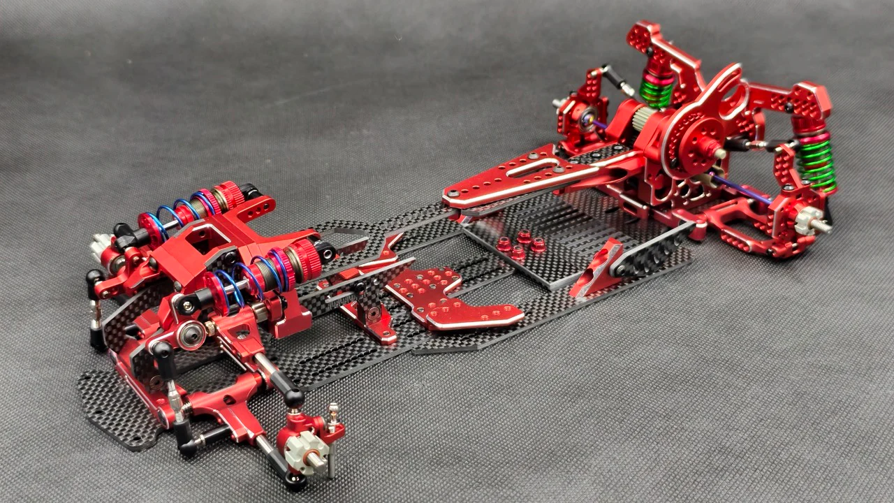 SHARK FINAL FORM (SR 2026) - Factory Assembled Chassis Kit IFS 1-10 Premium RWD Drift Car - RED PURPLE BLACK [Rhino Racing] RR-2002 - Image 2