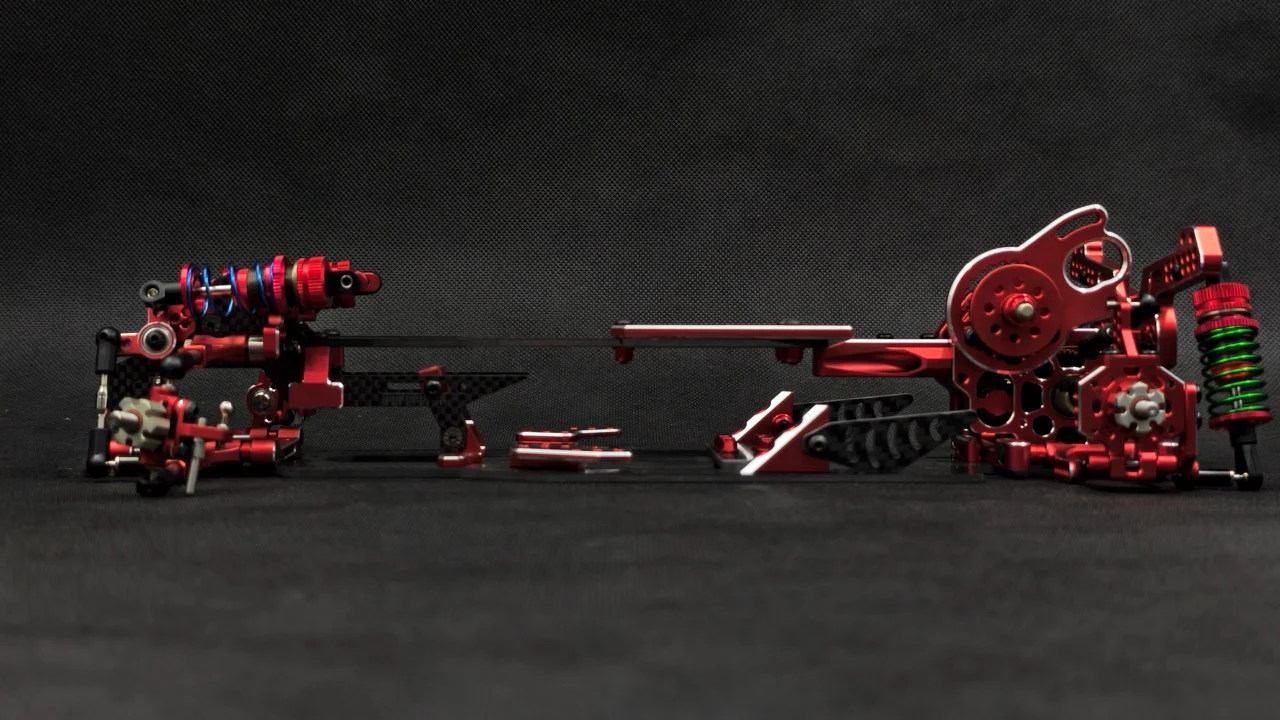 SHARK FINAL FORM (SR 2026) - Factory Assembled Chassis Kit IFS 1-10 Premium RWD Drift Car - RED PURPLE BLACK [Rhino Racing] RR-2002 - Image 7