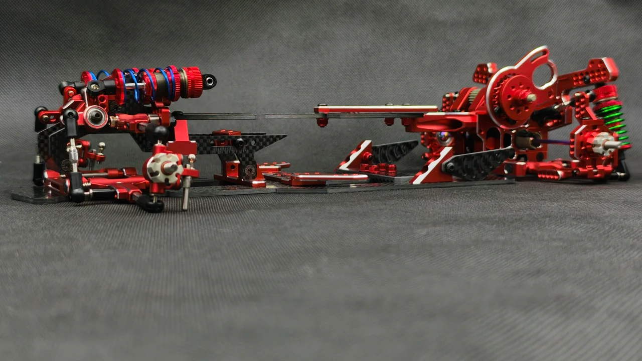SHARK FINAL FORM (SR 2026) - Factory Assembled Chassis Kit IFS 1-10 Premium RWD Drift Car - RED PURPLE BLACK [Rhino Racing] RR-2002 - Image 8