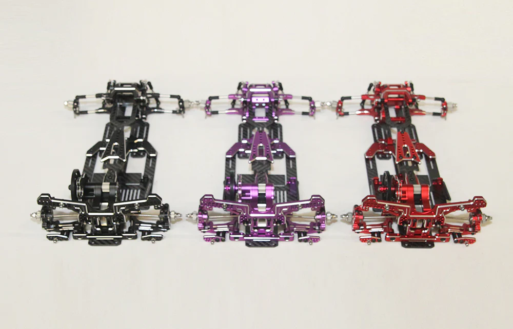 SHARK FINAL FORM - Factory Assembled Chassis Kit IFS 1-10 Premium RWD Drift Car - RED PURPLE BLACK [Rhino Racing] RR-2000 - Image 10