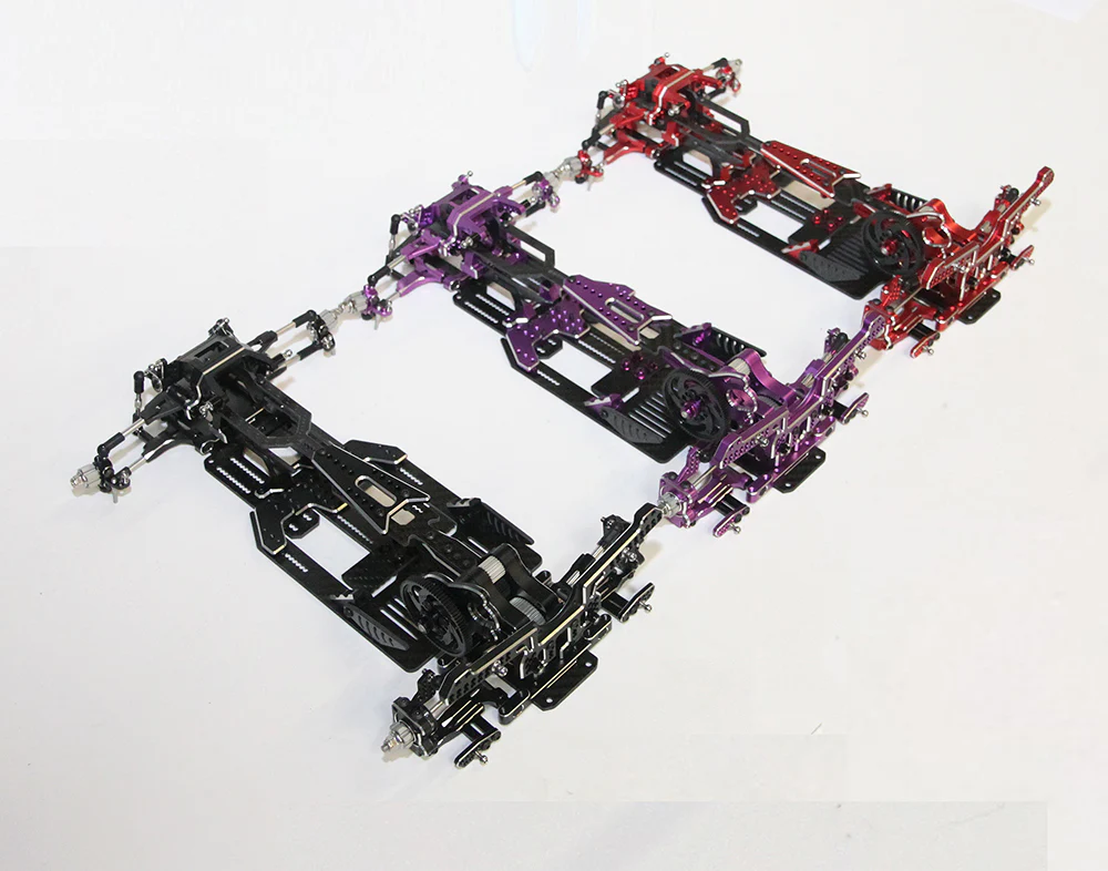 SHARK FINAL FORM - Factory Assembled Chassis Kit IFS 1-10 Premium RWD Drift Car - RED PURPLE BLACK [Rhino Racing] RR-2000 - Image 3