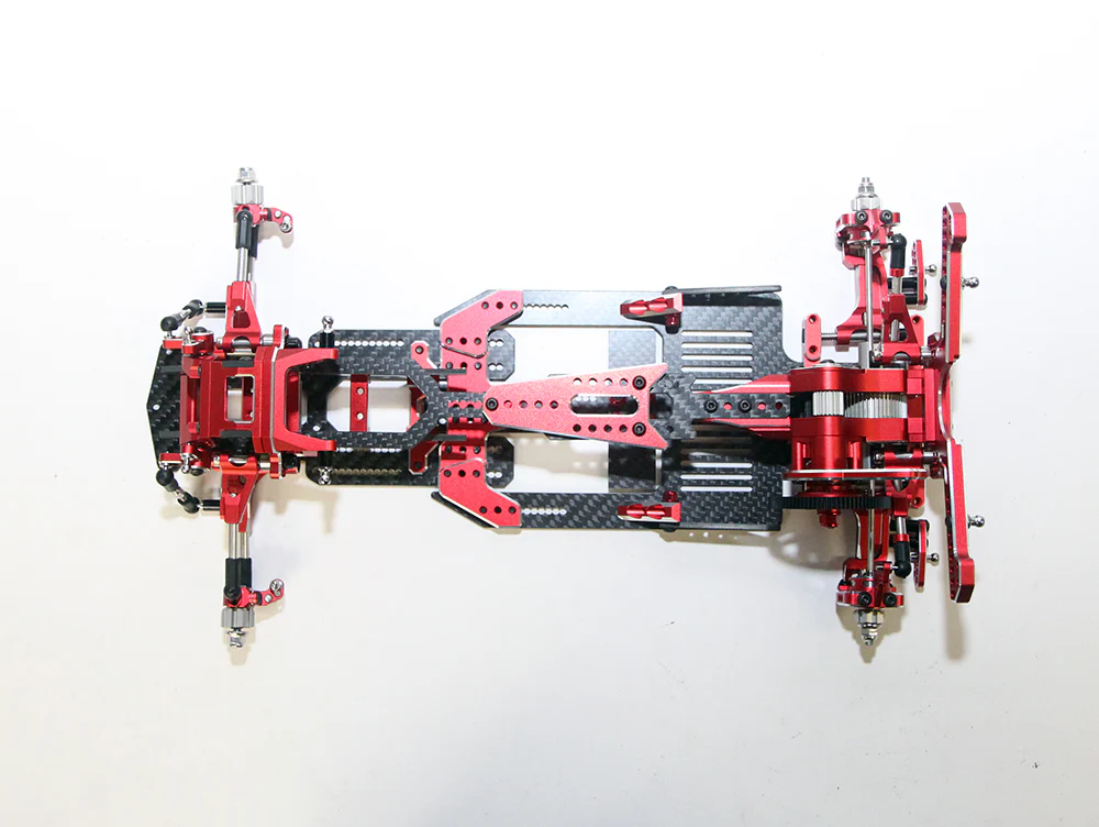 SHARK FINAL FORM - Factory Assembled Chassis Kit IFS 1-10 Premium RWD Drift Car - RED PURPLE BLACK [Rhino Racing] RR-2000 - Image 5