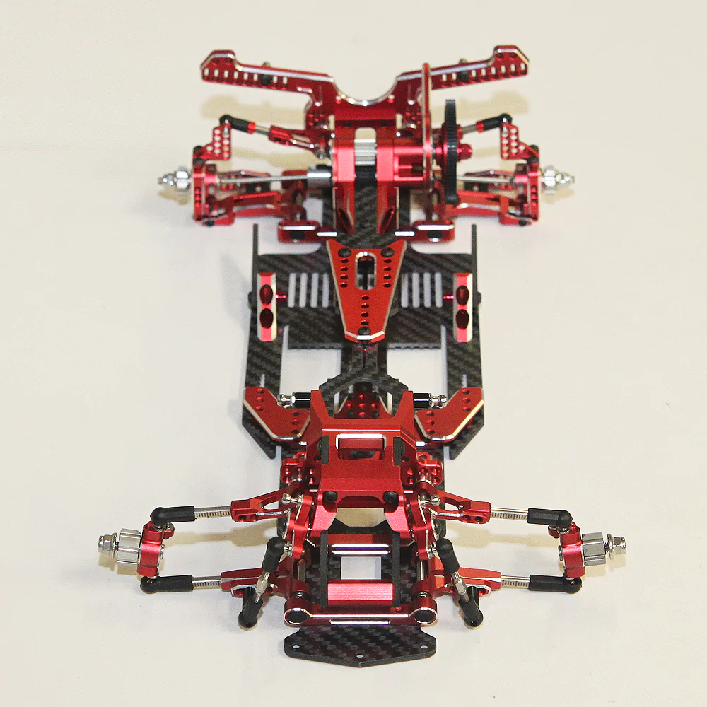 SHARK FINAL FORM - Factory Assembled Chassis Kit IFS 1-10 Premium RWD Drift Car - RED PURPLE BLACK [Rhino Racing] RR-2000 - Image 8