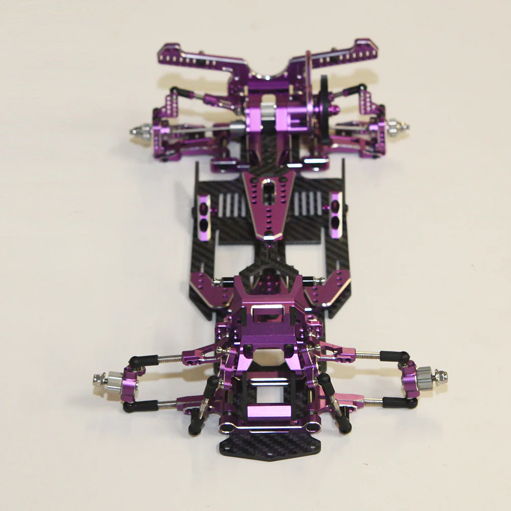 SHARK FINAL FORM - Factory Assembled Chassis Kit IFS 1-10 Premium RWD Drift Car - RED PURPLE BLACK [Rhino Racing] RR-2000 - Image 9