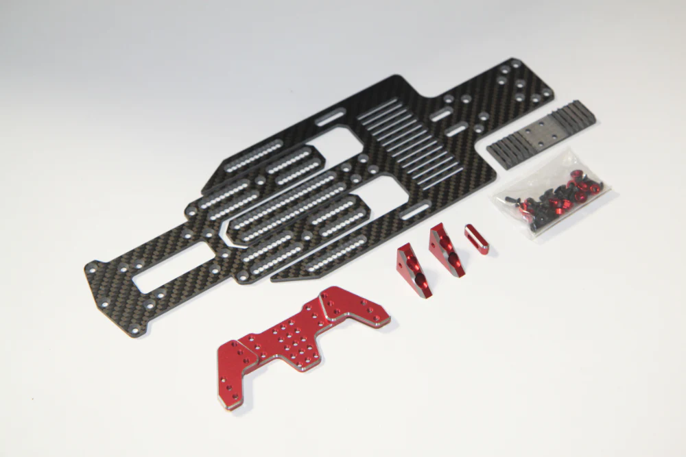SHARK - Lower Adjustable Wheelbase Chassis Kit - RED PURPLE BLACK [RHINO RACING] RR-800 - Image 5
