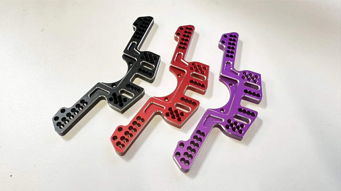 SHARK - Optional NARROW Rear Shock Tower Set - RED PURPLE BLACK [Rhino Racing]