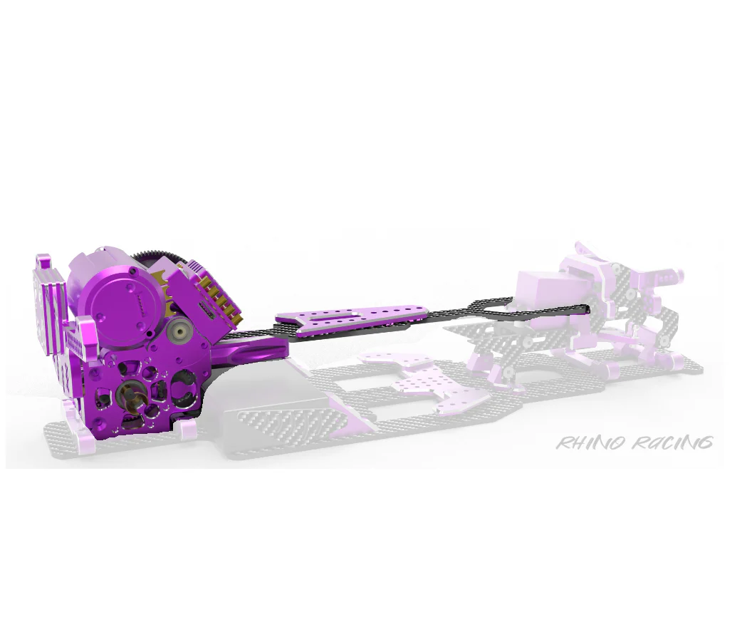 SHARK Transmission Gear Box (With Upper Deck And Shock Tower) - BLUE SILVER RED PURPLE BLACK - YD-2 RD SD RMX RDX [RHINO RACING] RR-820 - Image 11