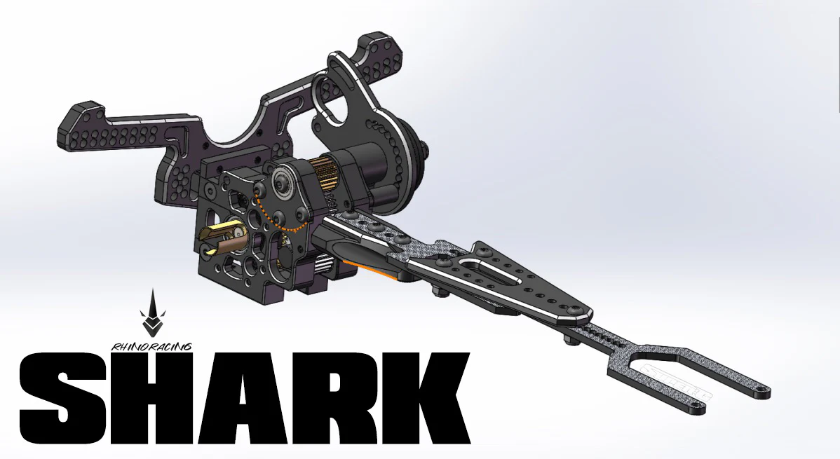 SHARK Transmission Gear Box (With Upper Deck And Shock Tower) - BLUE SILVER RED PURPLE BLACK - YD-2 RD SD RMX RDX [RHINO RACING] RR-820 - Image 2