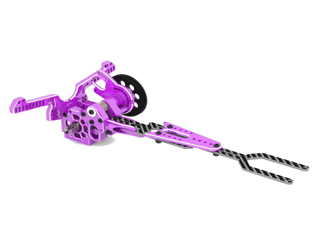 SHARK Transmission Gear Box (With Upper Deck And Shock Tower) - BLUE SILVER RED PURPLE BLACK - YD-2 RD SD RMX RDX [RHINO RACING] RR-820 - Image 8