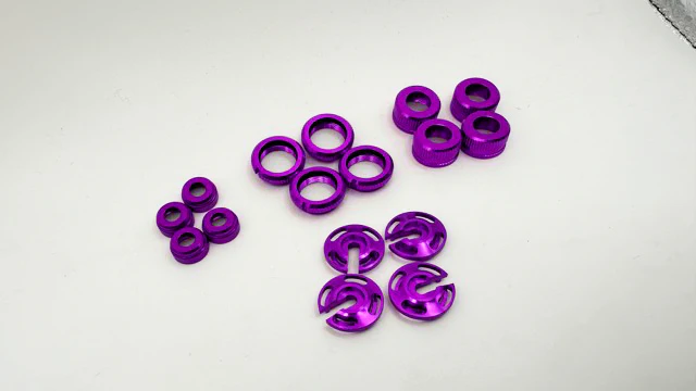 Shock Color Changer Kit and Spring Holders (TRF Style) - RED PURPLE BLACK [Rhino Racing] - Image 2