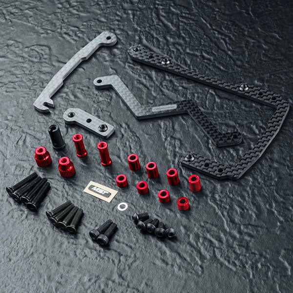 Shorty Carbon Fiber Battery Holder Kit Set (Red) RMX RS/ RRX 2.0 2.5 [MST] 210657R