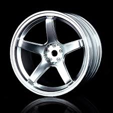 Silver 5 Spokes - ADVAN GT Style - 5 Offset Rims (4-Pack) [MST] 832004FS
