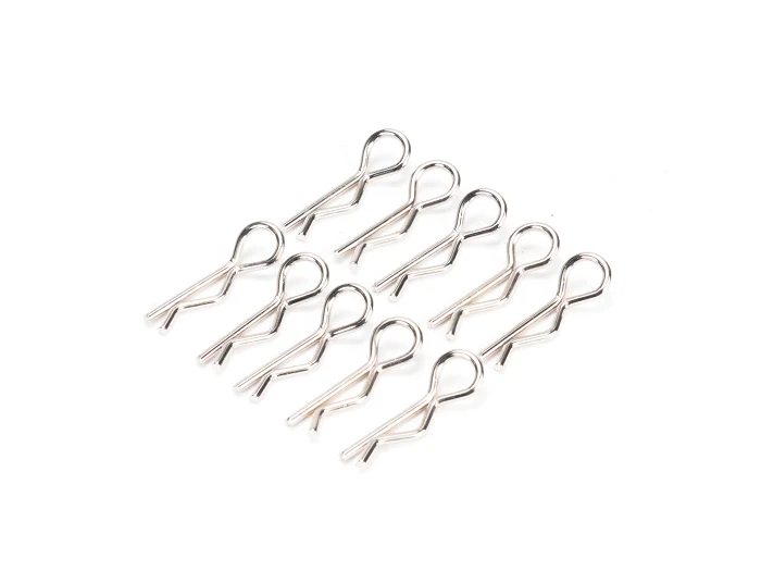 Silver Micro Ultra Body Clip - 1-28 Mini Lexan Body (10pc) [PN Racing] 800102S