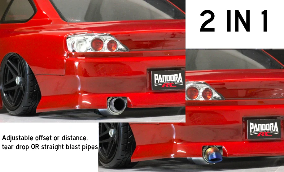 Single Muffler TEAR DROP or STRAIGHT PIPE (Blast) (REVERSIBLE) BLACK [Pandora] PAC-516 - Image 5