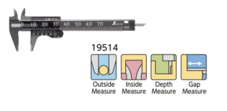 Sokutei Plastic Caliper Pouch, 2.8 inches (0-70 mm) [Shinwa] 19514 - Image 2
