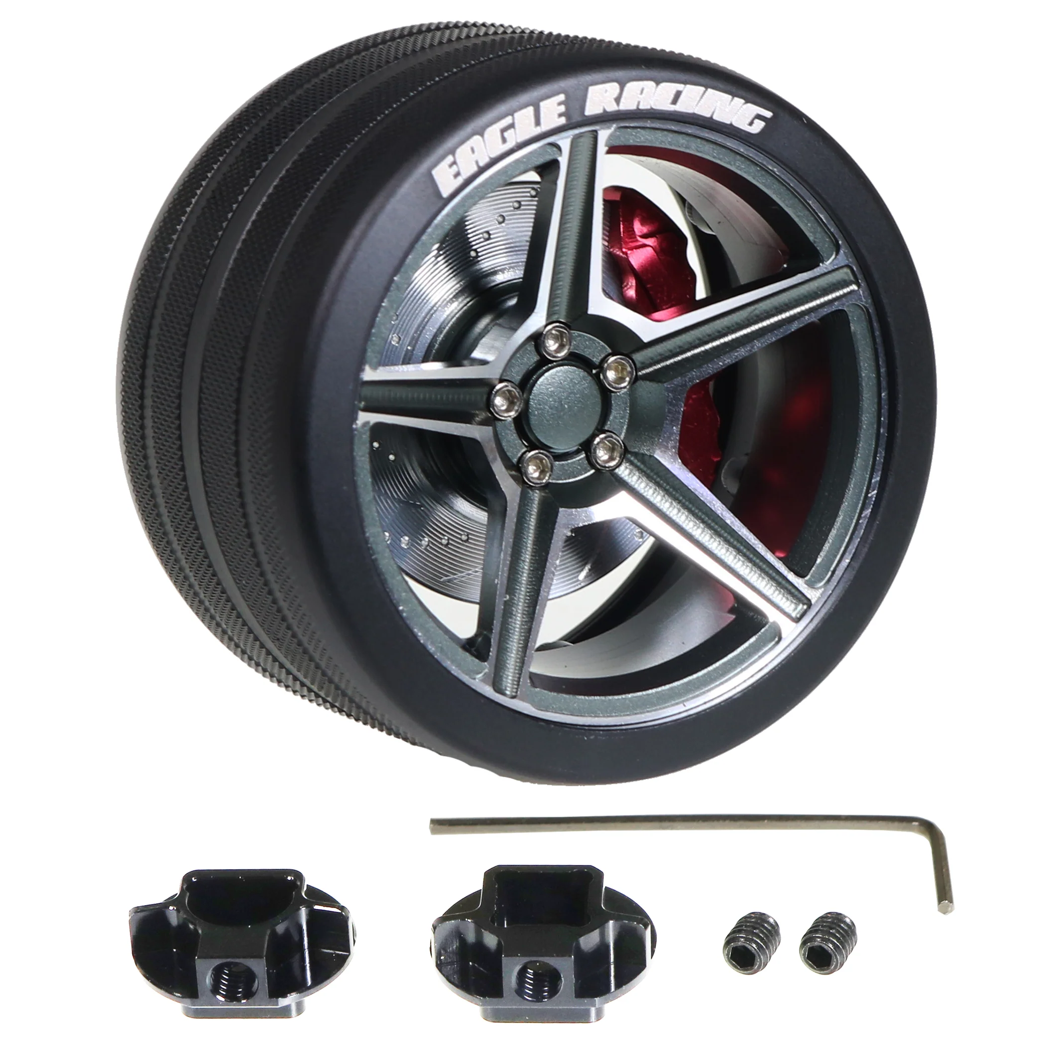 SP Metal Grip Steering Wheel (5-Spoke) (Gun Metal)  [Eagle Racing] 3957-5S-GU - Image 2